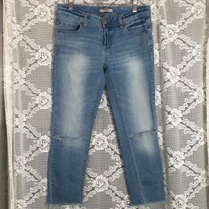 Free People Women's Distressed Skinny Stretch 5 Pocket Crop Jeans Size 27